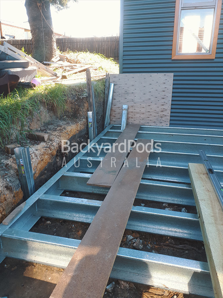 Garden studio 3.6m x 6m with hardwood decking at Ryde NSW